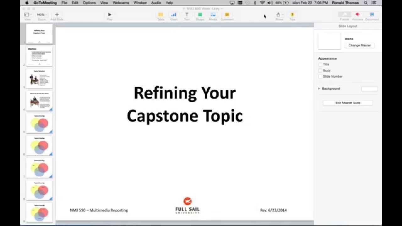 Refining your Capstone Topic