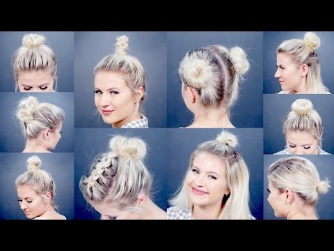 10 EASY Different Bun Hairstyles For Short Hair |...