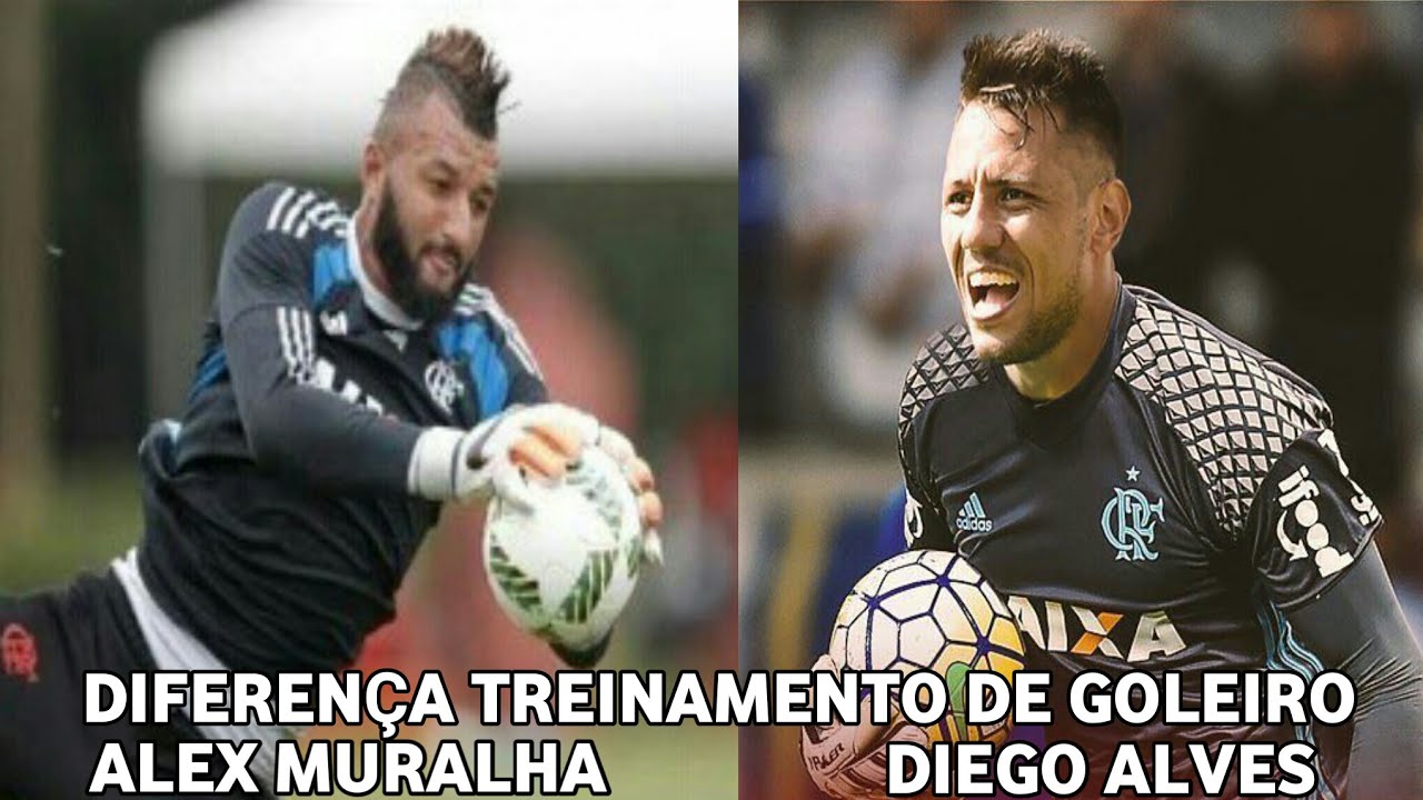Veja a diferença do treinamento de goleiro de Alex Muralha e de Diego Alves...