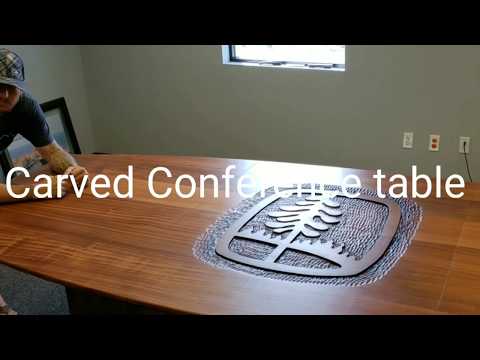 Carved Sapele Conference Table