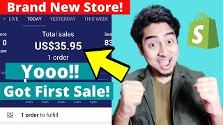 Day 1: FIRST SALE ON SUBSCRIBER'S BRAND NEW SHOPIFY STORE(LIVE) | Secret Strategies i have used