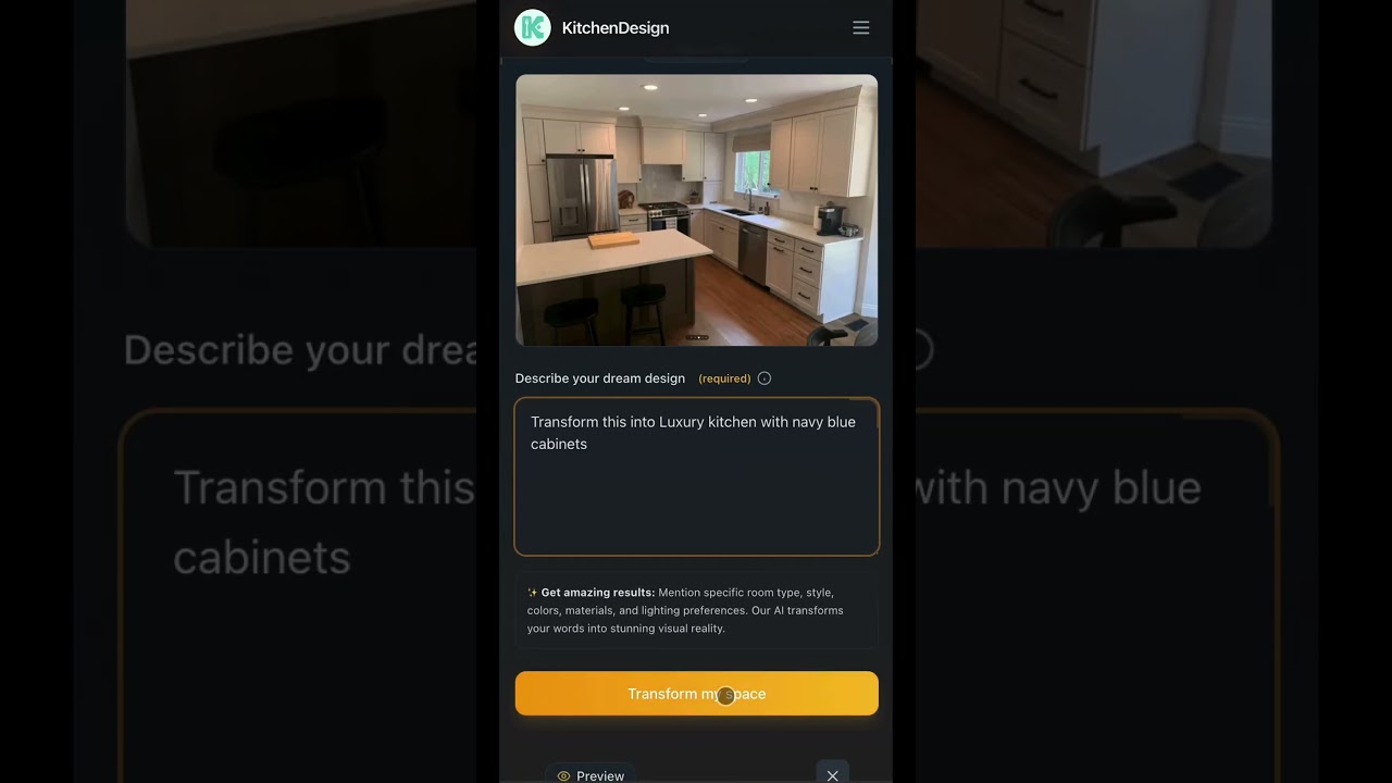 AI Kitchen design from photo