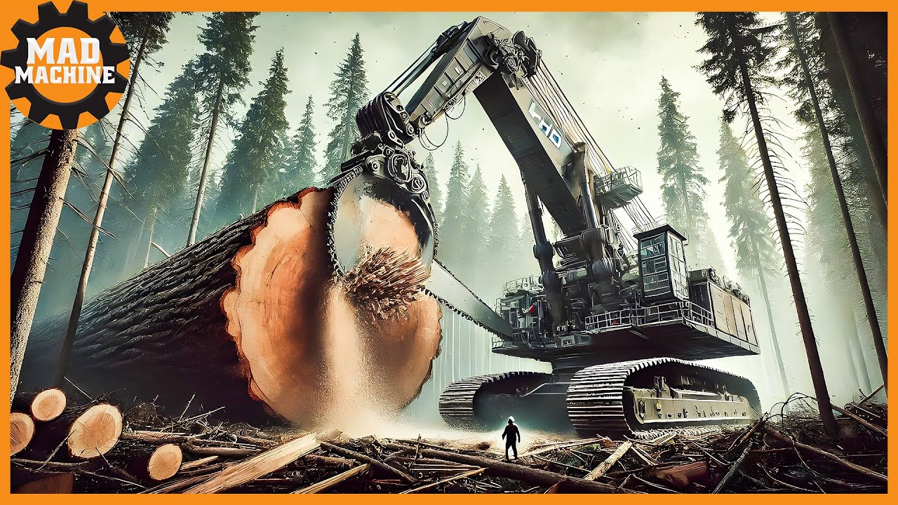 Extreme Dangerous Fastest Big Chainsaw Cutting Tree Machines | Monster Stump Removal Excavator #7