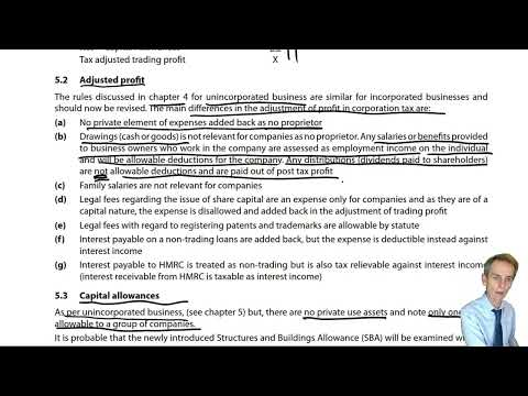 Introduction to Corporation Tax and the Corporation Tax computation - ACCA Taxation TX-UK lectures