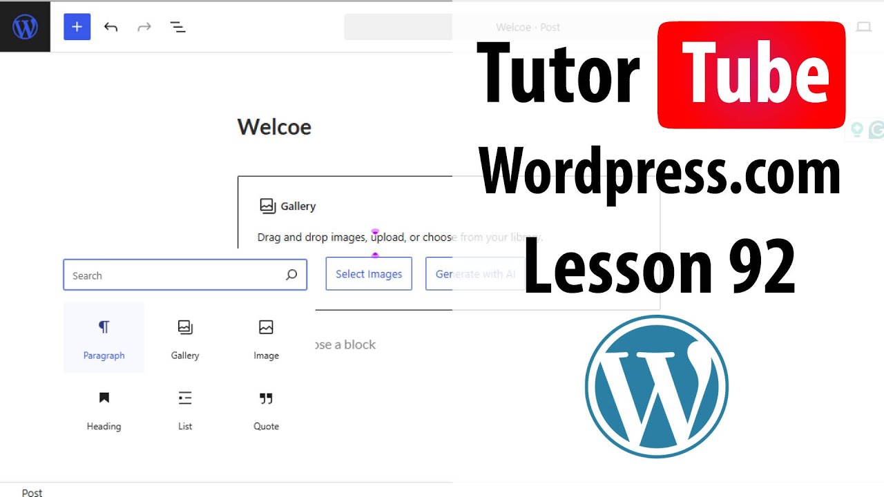 Wordpress.com - Lesson 92 - Featured Image Block