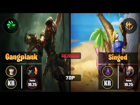 Roach GANGPLANK (Top) [Grasp of the Undying] VS SINGED - Master KR Patch 10.25