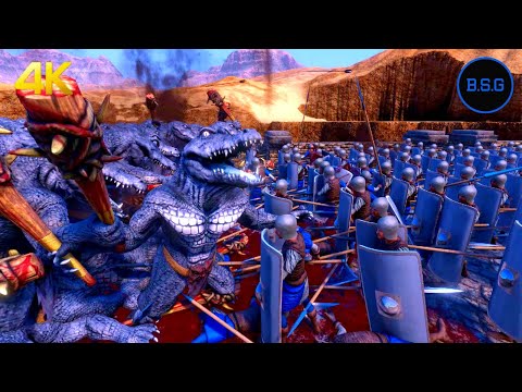 1,500 Crocodile Warriors vs 1,000 Medieval ARMY - Ultimate Epic Battle Simulator UEBS 4K Video
