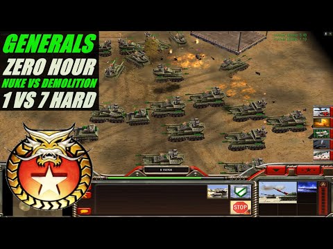 C&C Generals Zero Hour 1 vs 7 Hard armies  CHINA NUKE VS GLA DEMOLITION ( Twilight Flame )