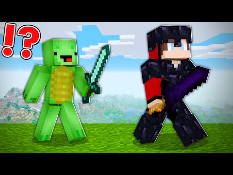 Maizen JayJay & Mikey - Obsidian Armor Speedrunner vs Hunter in Minecraft - Maizen JJ and Mikey