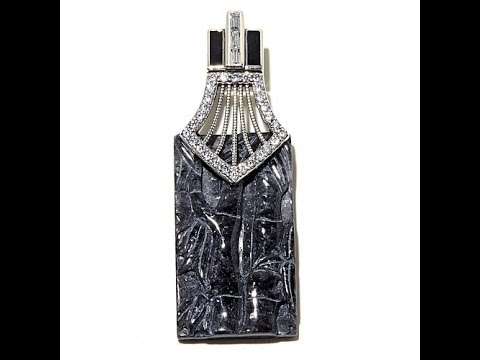 Jade of Yesteryear Charcoal Jade 'Bamboo' Pendant