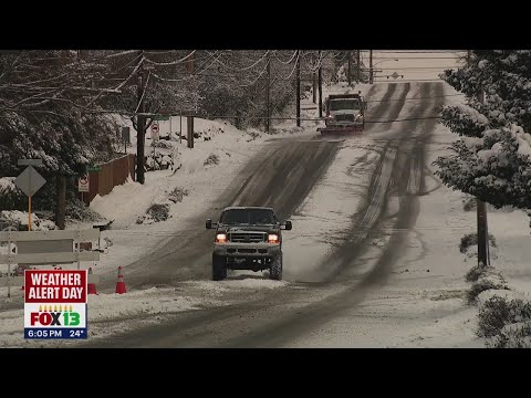 Slick driving conditions, road closures in Western Washington | FOX 13 News