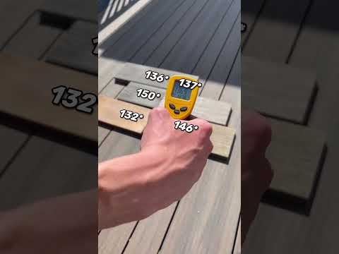 Testing how hot different brands of decking get on a sunny day