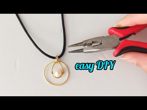 Wire Wrapping Pendant with pearl - Simple Beginner Wire Wrap Pendant