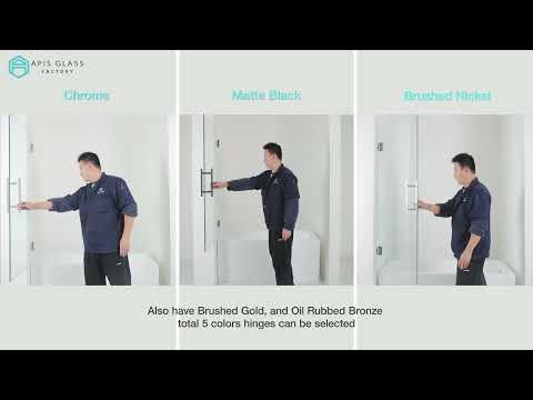 Non adjustable stainless steel Hinged Shower Door shower screen on the bathtub APISGLASS