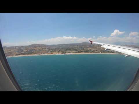 Vollständiger Landeanflug Kreta/Heraklion mit Taxiing zur PP  4K