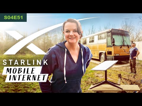 STARLINK MOBILE INTERNET / Getting Service & Speed Test for RVs /  BUS CONVERSION / Vanlife - S04E51