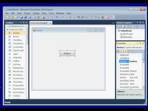 Visual Basic 2010 Tutorial - Lesson 1 Install Visual Studio 2010, Hello World App