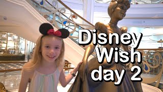 Disney Wish day 2- Royal Gathering, Palo, Aqua Mouse, Pirate Nite Fireworks -with Two In Tow Vlog 49