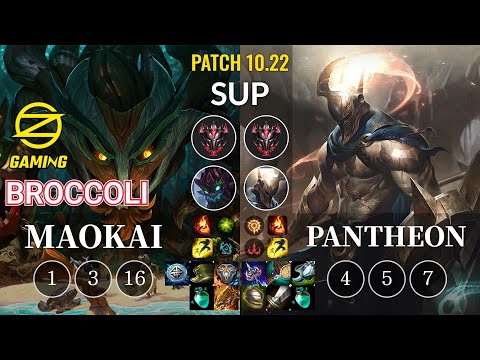 OZ BroCColi Maokai vs Pantheon Sup - KR Patch 10.22