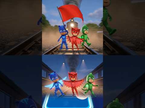 PJ Masks 🚂 Broken Railway Stop Mission #shortsOwlette 🆚Gekko 🆚 Owlette #shorts#tileshop #coffindance