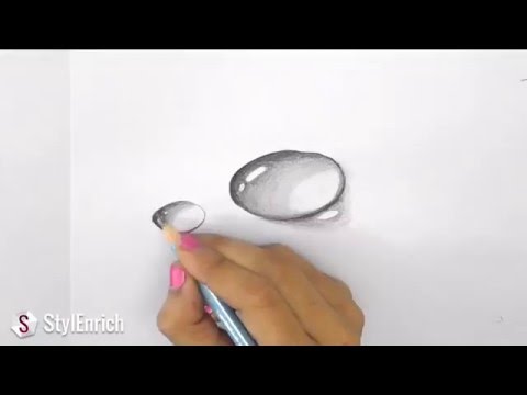 Easy 3D Art Pencil Drawing: How to Draw 3D Dew Drop on Leaf : 5