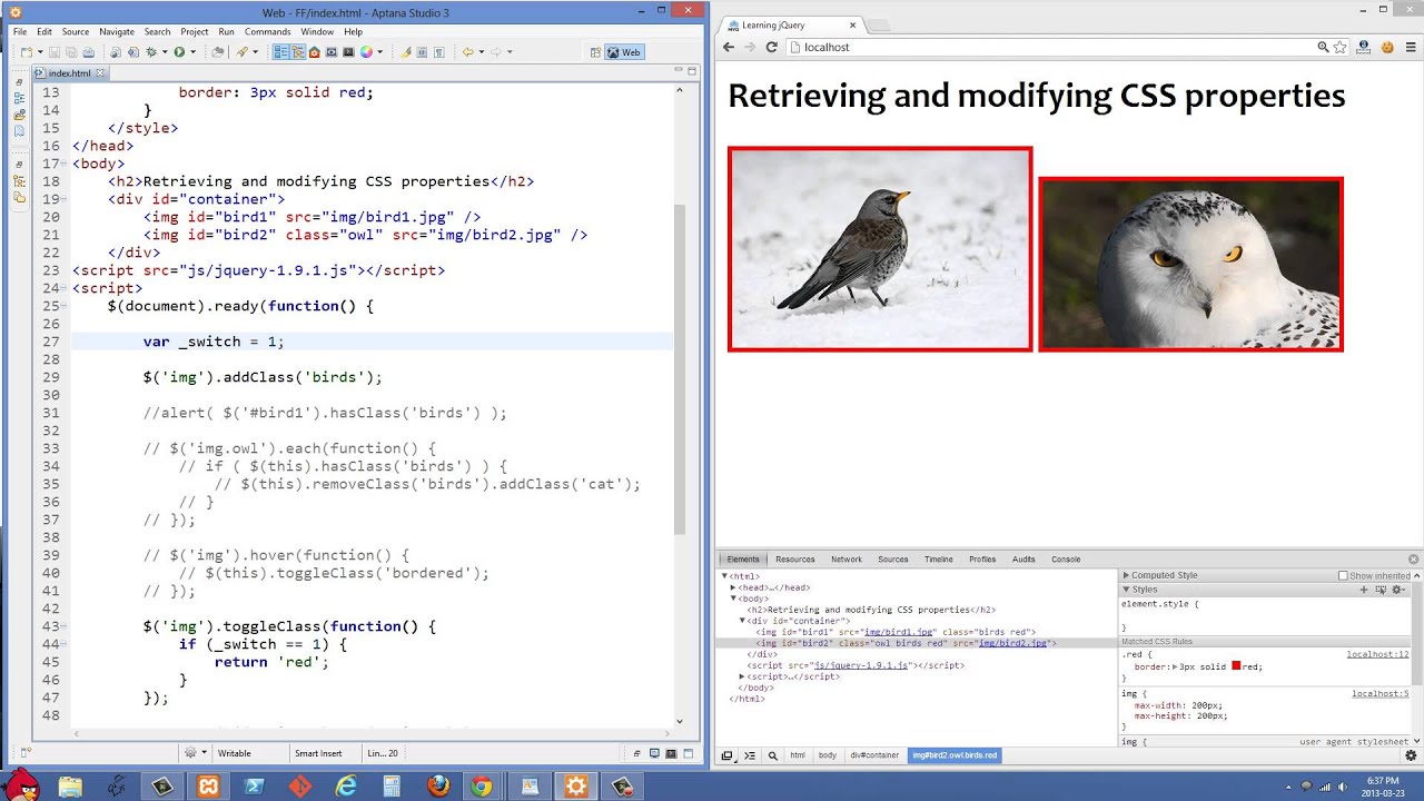 Beginner jQuery Tutorial 17 - Retrieving and Modifying CSS Properties