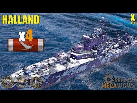 HALLAND 4 KILLS WHOLE GAME CARRY BUT STILL A LOOSE | World of Warships Gameplay
