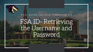 FSA ID- Retrieving the Username and Password