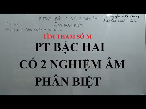 Dia 10 - Capítulo 3 - Tìm m để pt có 2 nghiệm am phân biệt - Ví dụ