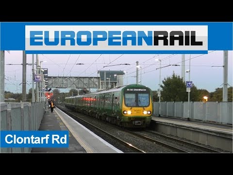 Iarnród Éireann Irish Rail Commuter 29000 DMU Train passes Clontarf Road