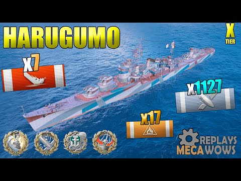 Destroyer Harugumo  AWESOME 1127 Shots & 7 KILLS | World of Warships
