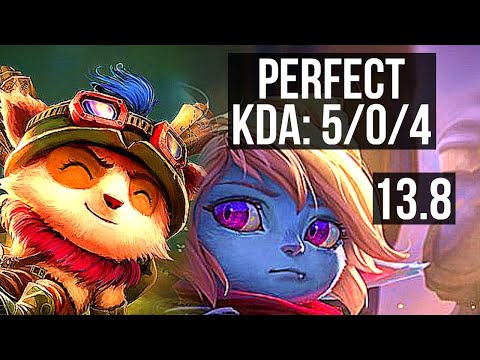 TEEMO vs POPPY (TOP) | 5/0/4, 2.6M mastery, 1500+ games | KR Master | 13.8
