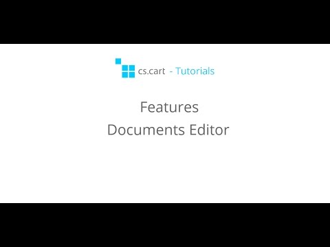 CS-Cart. eCommerce Platform Features - The Documents Editor for your Online Shop