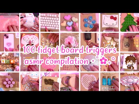 💖 100 fidget board triggers asmr compilation | rating my fidget board | sanriolve