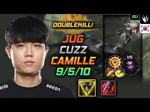 Cuzz Jungle Camille Build Trinity Force Press the Attack - Camille Jungle vs Elise - LOL KR 13.1
