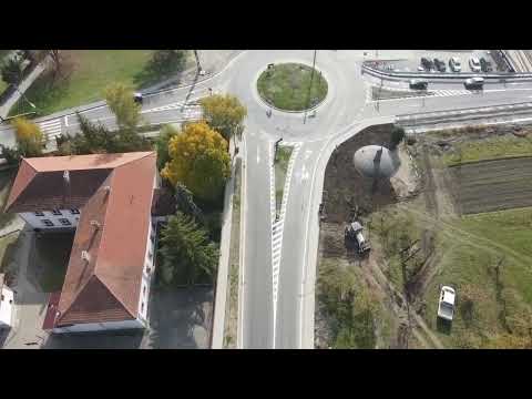 Noul sens giratoriu din loc. Bisericani Harghita, dat  trafic.