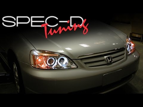 SPECDTUNING INSTALLATION VIDEO: 2001-2003 HONDA CIVIC HEAD LIGHTS / PROJECTOR HEAD LIGHTS