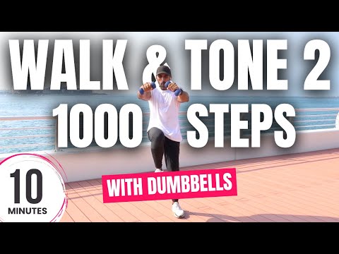 10 min Walk & Tone Workout - Walk at Home with Weights