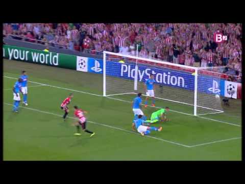 Gol Aduriz Athletic Bilbao 3 - Nápoles 1. Fase Previa Champions League