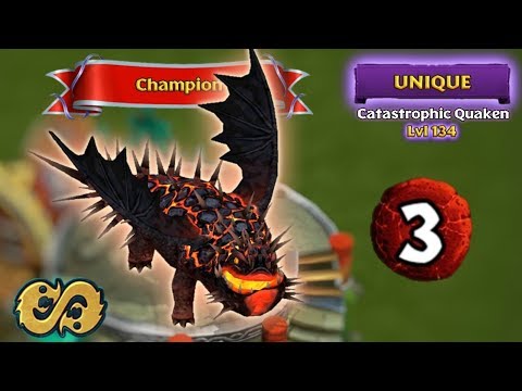 Champion Catastrophic Quaken (Unique Dragon) Max Level 134 Titan Mode | Dragons: Rise of Berk