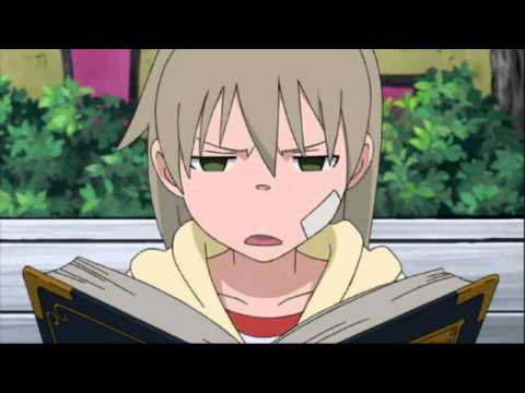 Soul Eater (English Dub) Maka throws a book at Black Star