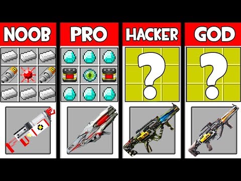 Minecraft Battle: SUPER GUN NOD CRAFTING CHALLENGE - NOOB vs PRO vs HACKER vs GOD - Animation