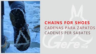Chains for shoes. Cadenas para zapatos. Cadenes per sabates.