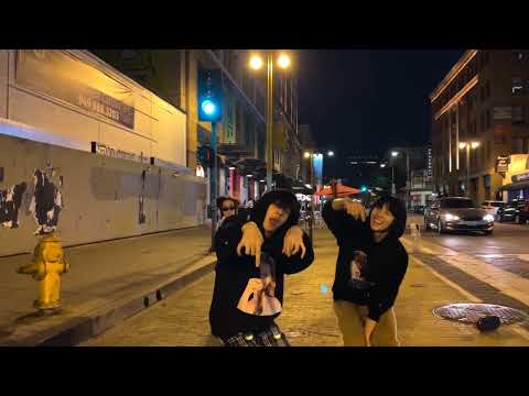 Freestyle dancing on LA street at night | “Down Bad” | JJ&James&Woochan [Guerrilla Stage in LA]