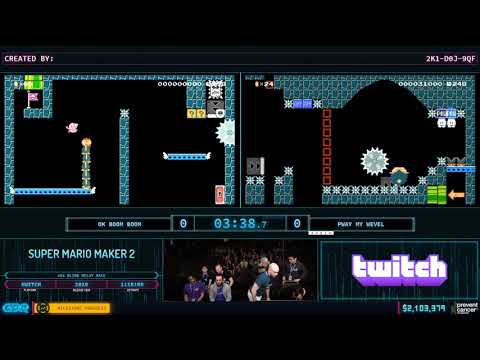 AGDQ 2020 - Super Mario Maker 2 blind level race - Team OK Boom Boom VS Team Pway My Wevel