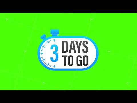 3 Days to go. Countdown timer. Clock icon. Time icon. Count time sale. Motion design.
