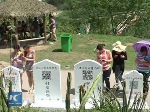 Bar-coded gravestones erected for China's Tomb-Sweeping Day