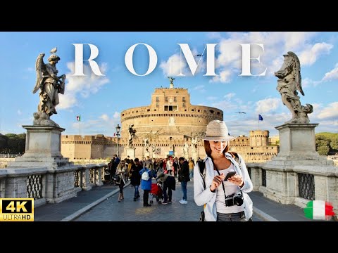 Rome Italy [4k] - Walking Tour CASTLE SANT'ANGELO - October 2022