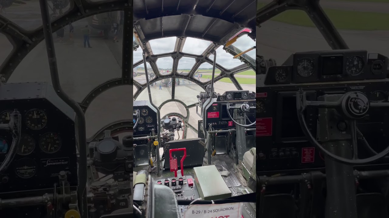 The flight deck for the Boeing B-29 Superfortress “Fifi” in Dayton, OH #aviation #military #shorts