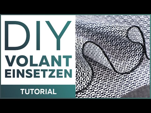 Ein Tutorial: einen Volant in den Halsausschnitt einsetzten und mit dem Schrägband versäubern.